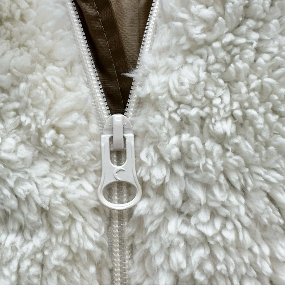 Zyia Active long hair fleece lined‎ hooded teddy jacket coat women's xs
